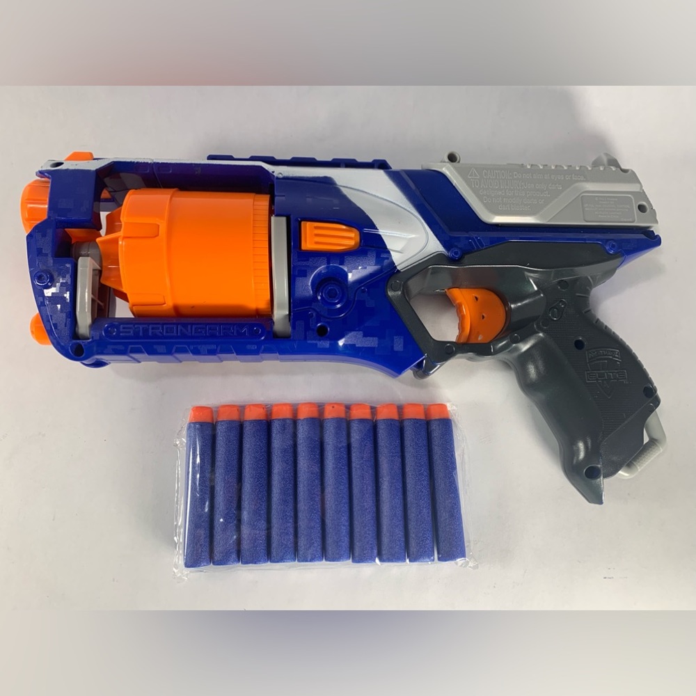 Nerf N-Strike Elite Strongarm Blaster (Original Blue) Used Soft Dart gun w/Ammo